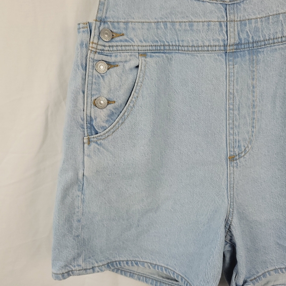 Levis Shortalls Light Blue Denim Overalls Small - Picture 7 of 8